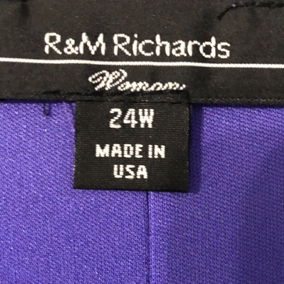 One piece purple floral dress by R and M Richards size 24 - Picture 3 of 6